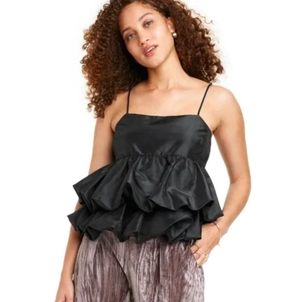 Women's Tiered Taffeta Tank Top